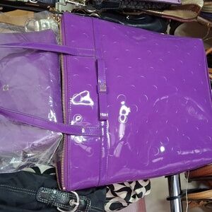 EUC KATE SPADE PURPLE MEDIUM TOTE SET WITH CASE